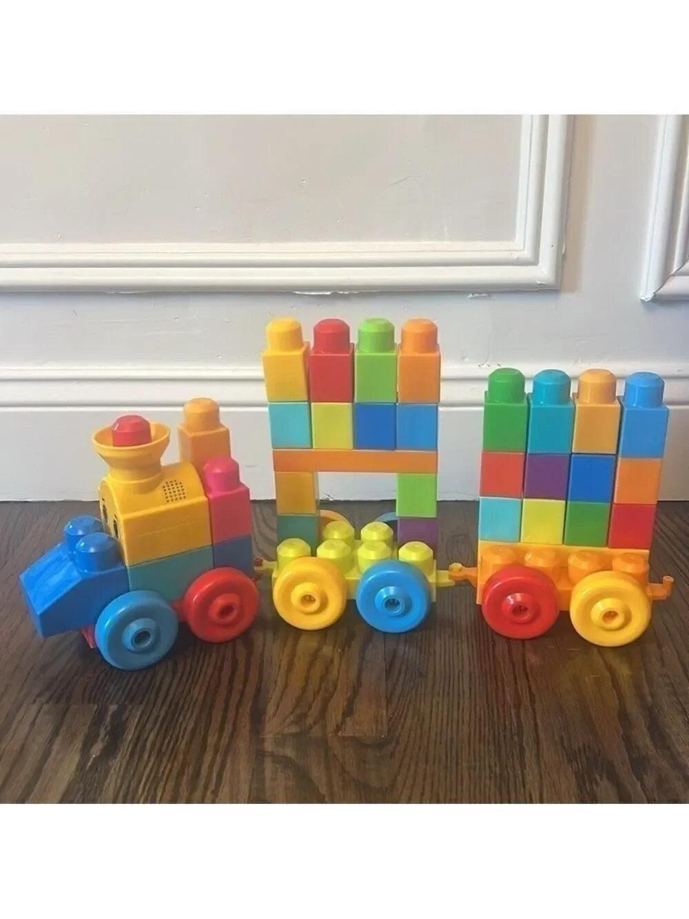 Mega Bloks First Builders ABC Musical Train 100+ Pieces Big Building Blocks Toy